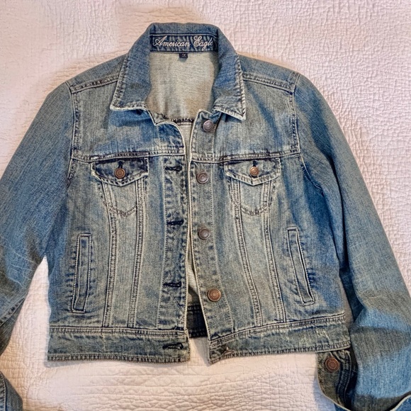 American Eagle Outfitters Jackets & Blazers - American Eagle Blue Denim Collar Detail